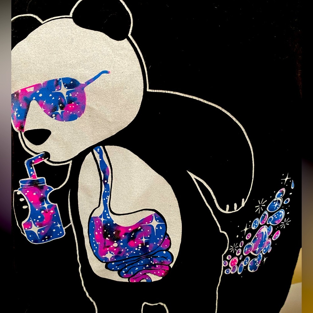 Riot Society long sleeve with farting panda. Medium